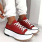 💝Limited Sale 49% OFF🔥🔥Women's lace up platform heeled sneakers