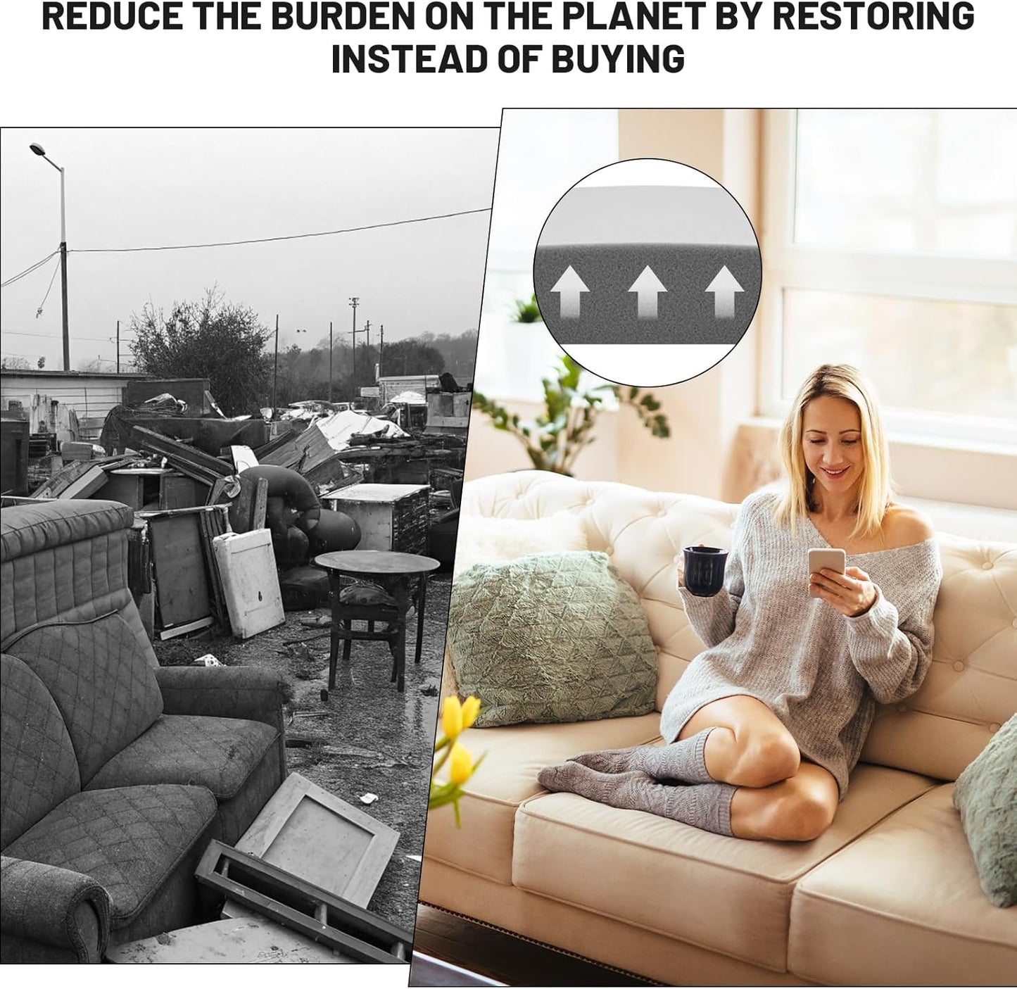 🛋️תמיכה לכריות ספה עבור מושב שקוע