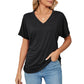 💕Hot Sale 49% OFF🌷V-Neck Solid Color Loose Ladies Tops
