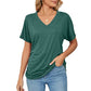 💕Hot Sale 49% OFF🌷V-Neck Solid Color Loose Ladies Tops