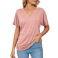 💕Hot Sale 49% OFF🌷V-Neck Solid Color Loose Ladies Tops