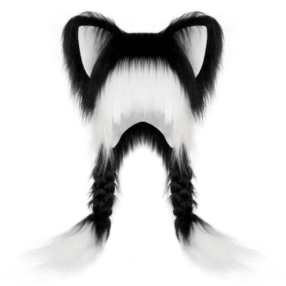 ❄️🔥Last Day 49% OFF🌈😻 - Soft Furry Animal Ear Hat with Braids