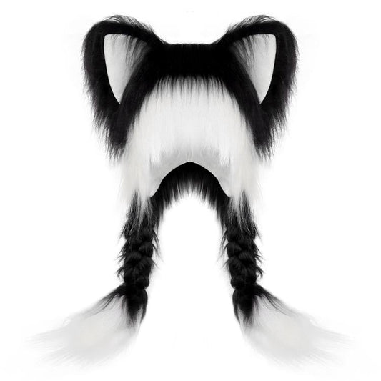 ❄️🔥Last Day 49% OFF🌈😻 - Soft Furry Animal Ear Hat with Braids