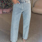 🔥49% OFF🔥Straight leg jeans with rhinestones