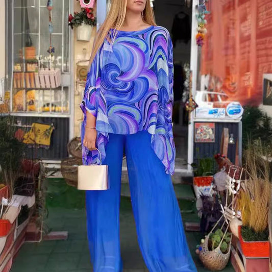 🌸👗Women's Summer Colorful Cool Chiffon 2 Piece Set