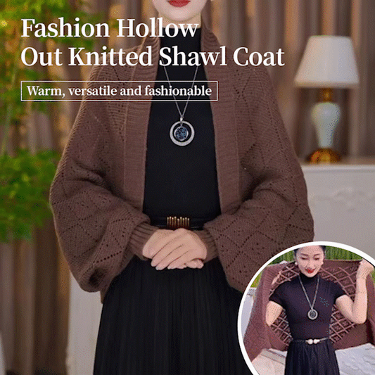 Fashion hollowed-out knitted shawl jacket