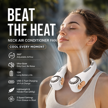 🥳2026 HOT SALE🥳💨 48% OFF!🍃 Neck Air Conditioner Fan – Ultra‑quiet, 360° rotating, 3 speeds. Hands‑free cooling, long battery. Summer essential! 😎🌬️