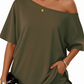 Women’s Off-Shoulder Top & Shorts 2-Piece Set