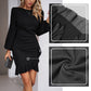 💝Elegant women's dress with puff sleeves and fringed hem🎉