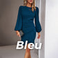 💝Elegant women's dress with puff sleeves and fringed hem🎉