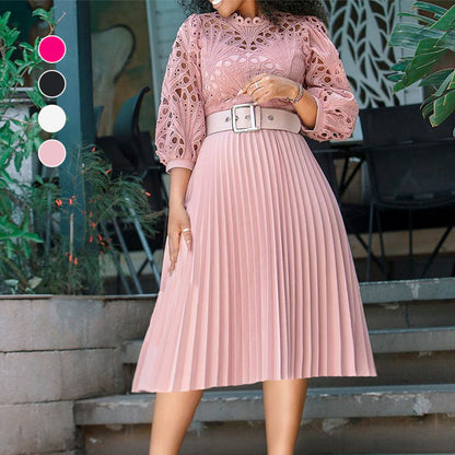 Women's Lace Hollow Pleat Dress
