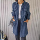 🎉Women’s Faux Denim Comfortable Lapel Coat Shirt
