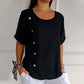 Women's Crew Neck Side Button Blouse💖