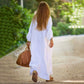 🔥2026 HOT SALE🔥🌸Women’s Minimalist Cotton Linen V-neck Long Dress