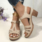 🔥Open-Toe Cutout Block Sandals with Buckle Strap✨