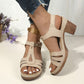 🔥Open-Toe Cutout Block Sandals with Buckle Strap✨