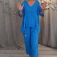 🔥Limited Time 50% OFF🔥Women's Cotton Linen V-Neck 2-Piece Set