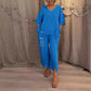 🔥Limited Time 50% OFF🔥Women's Cotton Linen V-Neck 2-Piece Set