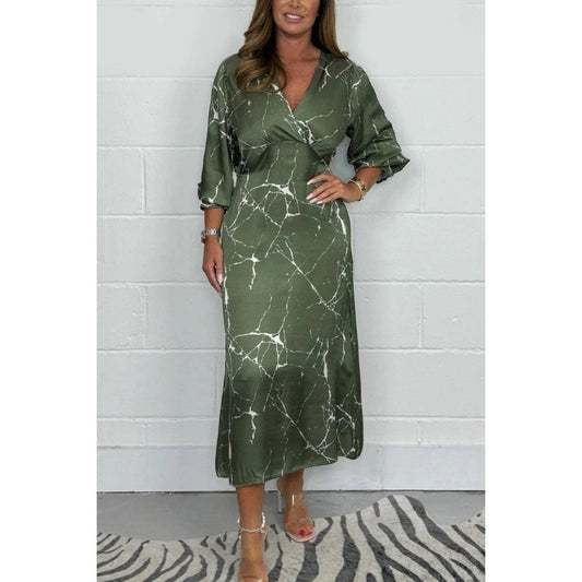 V-Neck Long Sleeve Midi Dress🥰🥰HOT SALE - 50% OFF