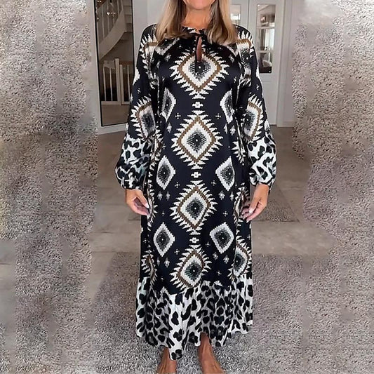 🌷Limited Time 49% OFF💞Women’s Bohemian Casual Printed Long-sleeve Dress