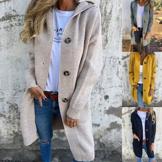 🌸Button-down cardigan with hood for women