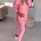 🎁HOT SALE🎁Women's Fashion Solid Color Hoodie And Lined Leggings Two-Piece Set