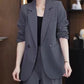 Women's Trendy Solid Color Two-Piece Outfits Blazer & Pants