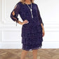 🎄Women's Casual Printed Tiered Layered Swing Dress