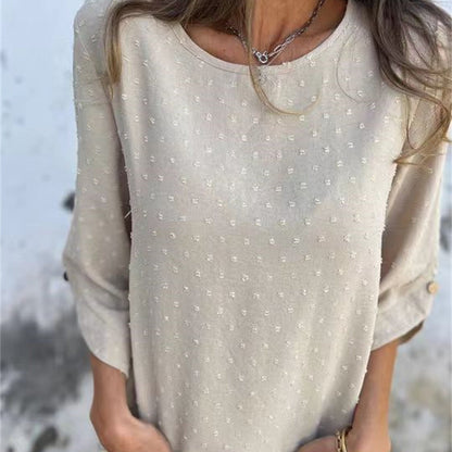 💥Hot Sales-49% OFF🔥Women's Casual Round Neck Jacquard Top