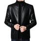 🧥 60% OFF NOW! ❄️ Men's Warm Plush Lining Leather Jacket - Windproof & Stylish, Perfect for Cold Weather Outings ✨
