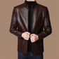 🧥 60% OFF NOW! ❄️ Men's Warm Plush Lining Leather Jacket - Windproof & Stylish, Perfect for Cold Weather Outings ✨