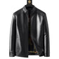 🧥 60% OFF NOW! ❄️ Men's Warm Plush Lining Leather Jacket - Windproof & Stylish, Perfect for Cold Weather Outings ✨
