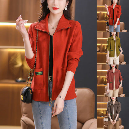 ❤️‍🔥Women's Knitted Zip Up Cardigan Sweater