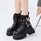 Round Toe Boots with Butterfly Chain Accent