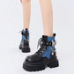 Round Toe Boots with Butterfly Chain Accent