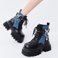 Round Toe Boots with Butterfly Chain Accent