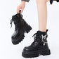 Round Toe Boots with Butterfly Chain Accent