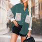 Women's Casual Leopard Print Button-Down Jacket
