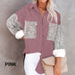 Women's Casual Leopard Print Button-Down Jacket