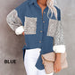 Women's Casual Leopard Print Button-Down Jacket