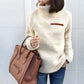 Women's Turtleneck Pullover With Zipper Detail