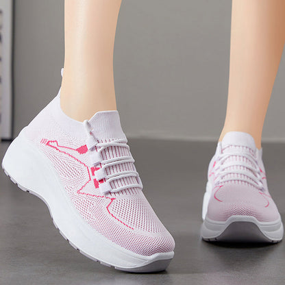 Women's Lace-Up Knit Sneakers