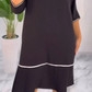 Women's Round Neck Back Button Pleated Dress