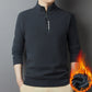 Men's thickened waffle knit half zip warm jumper