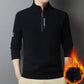 Men's thickened waffle knit half zip warm jumper