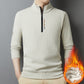 Men's thickened waffle knit half zip warm jumper