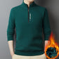 Men's thickened waffle knit half zip warm jumper