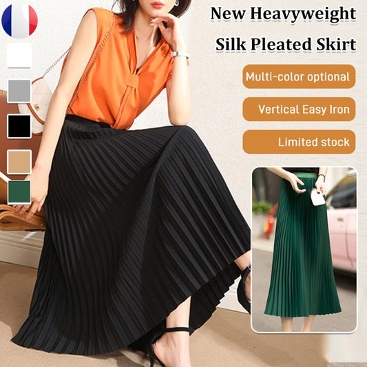 Multicolor Satin Pleated Skirt