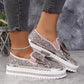 Women's Rhinestones Slip-On Bow Sneakers