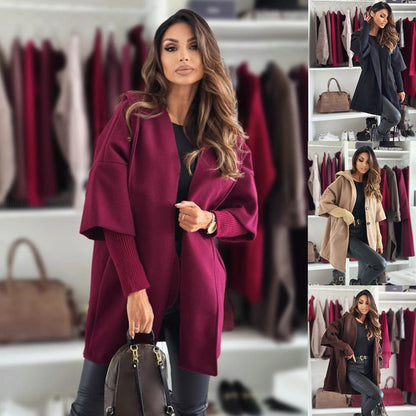 🎄 💖Women's Fashion Solid Color Loose Hooded Coat